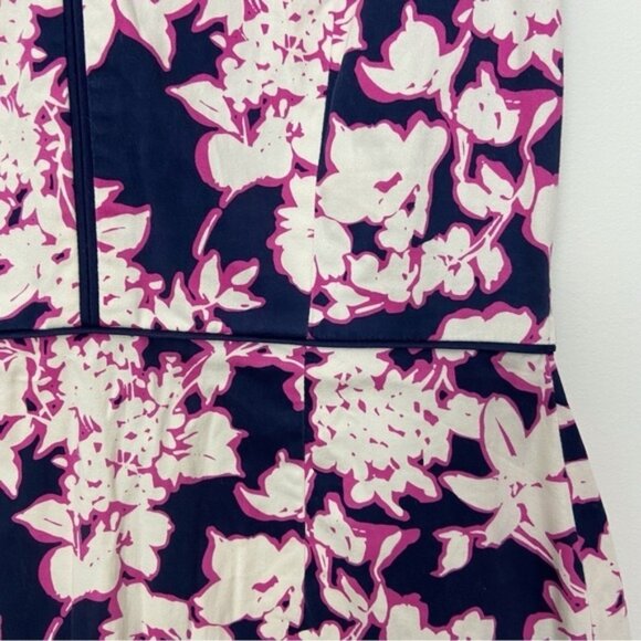 Tommy Hilfiger dress midi blue pink stretchy cotton blend pencil 2 flattering - Picture 6 of 12